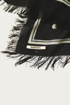 Kapital - Rayon Fringed Square Stole (KAYO HUESO) - Black - Canoe Club