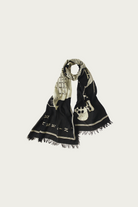 Kapital - Rayon Fringed Stole (KAYO HUESO) - Black - Canoe Club