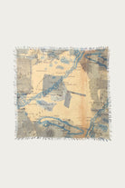 Kapital - Rayon Fringed Square Stole (KAYO HUESO Denim Map) - Blue - Canoe Club