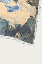 Kapital - Rayon Fringed Square Stole (KAYO HUESO Denim Map) - Blue - Canoe Club