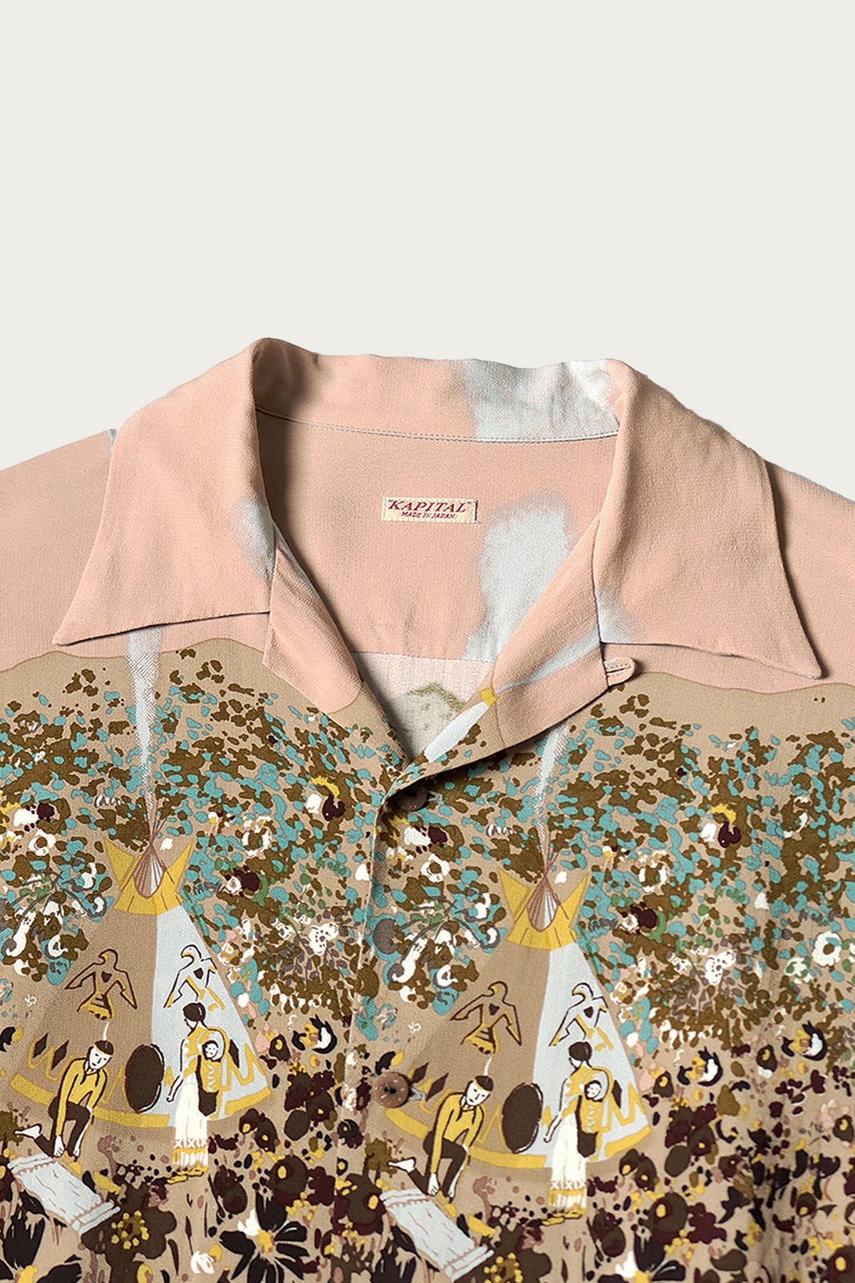 Kapital - Rayon NABAJO LAND Aloha Shirt - Light Pink - Canoe Club