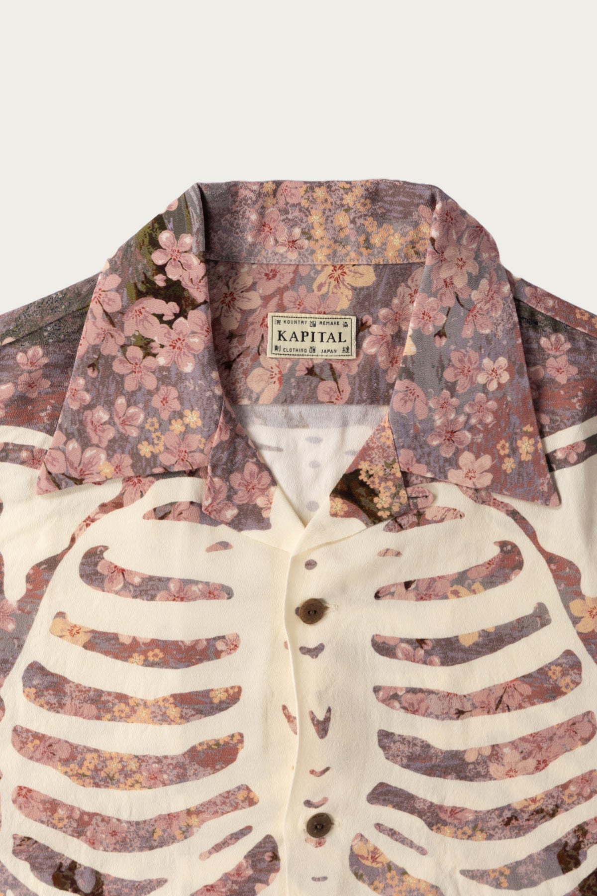 Kapital - Rayon SAKURA-BONE Aloha Shirt - Grey - Canoe Club