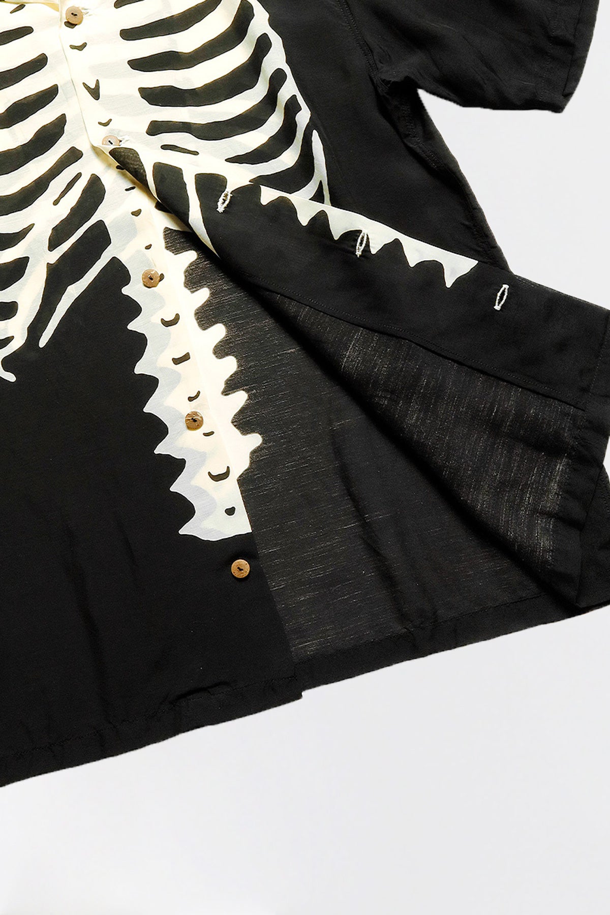 Kapital - Silk Rayon BONE Aloha Shirt - Black - Canoe Club