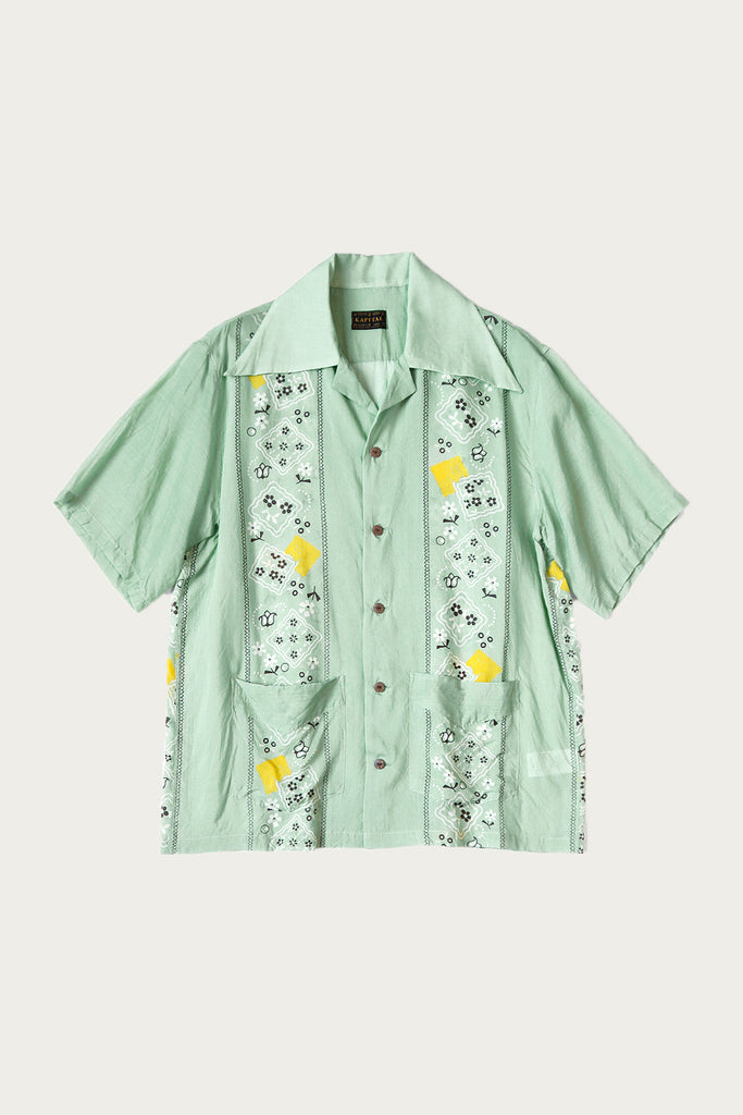 Kapital - Silk Rayon PECKISH RAINBOWY WRANGLE Collar Cuba Shirt - Mint - Canoe Club