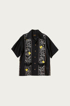 Kapital - Silk Rayon PECKISH RAINBOWY WRANGLE Collar Cuba Shirt - Black - Canoe Club