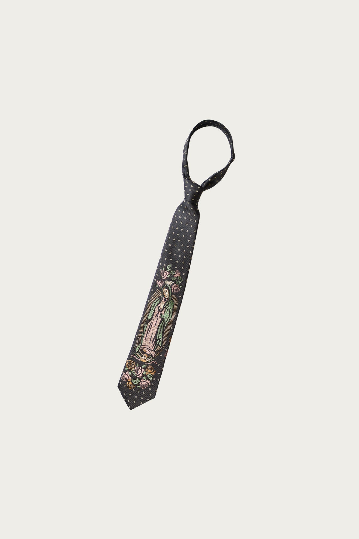 Kapital - Silk Twill MARIA Tie - Black - Canoe Club