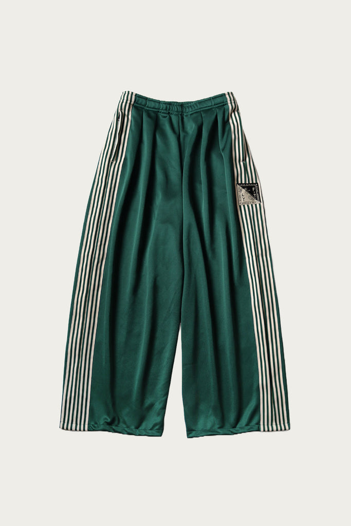 Kapital - Smooth Jersey Stantman&woman Baggy Truck Pants (Banner Stripe) - Green - Canoe Club