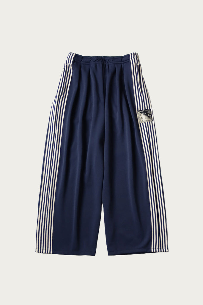 Kapital - Smooth Jersey Stantman&woman Baggy Truck Pants (Banner Stripe) - Navy - Canoe Club