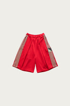 Kapital - Smooth Jersey KOME-KOME Track Jorts (BannerStripe) - Red - Canoe Club