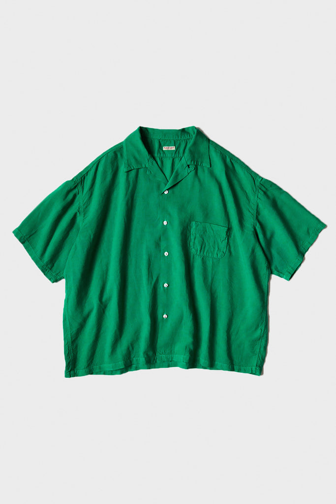 Kapital - Soft Linen Open Collar BIG Shirt - Green - Canoe Club