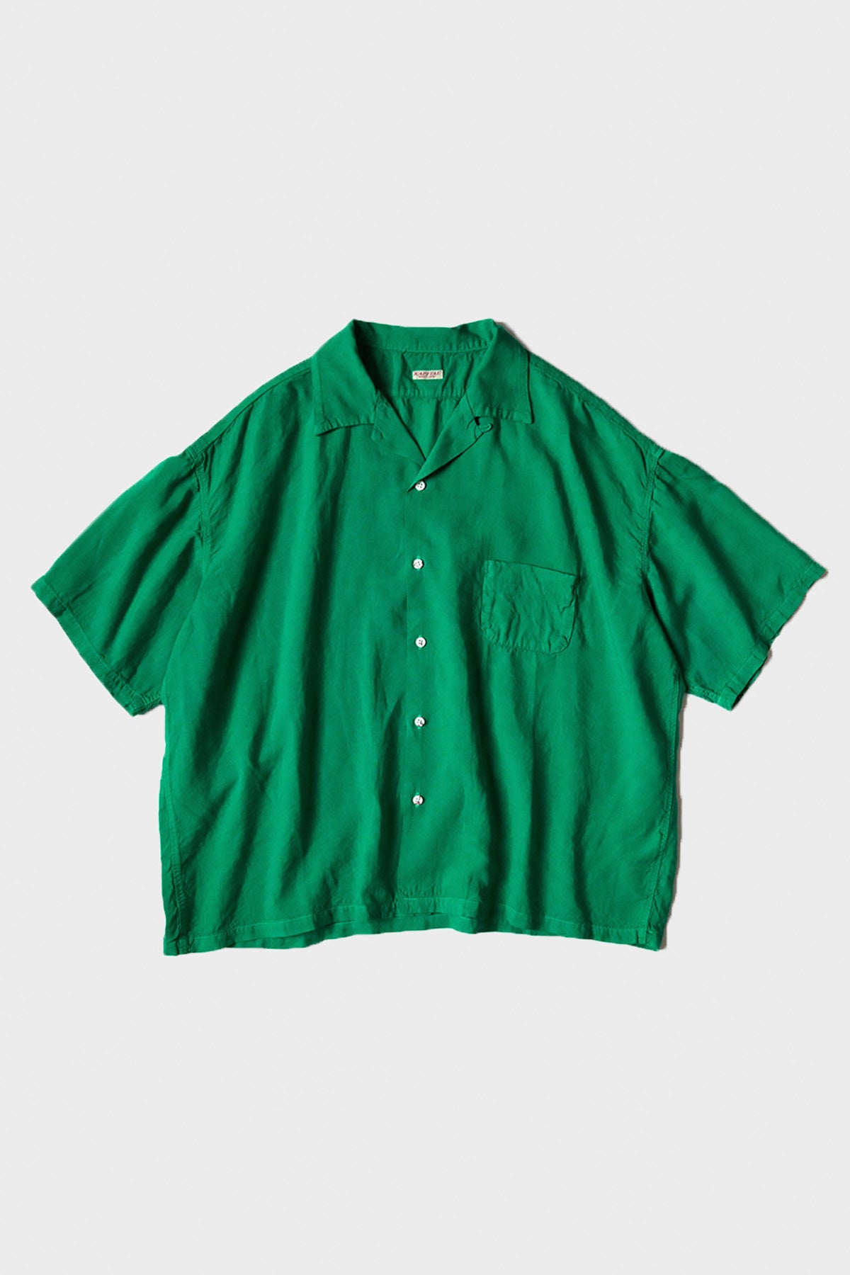 Kapital Soft Linen Open Collar BIG Shirt | Green | Canoe Club