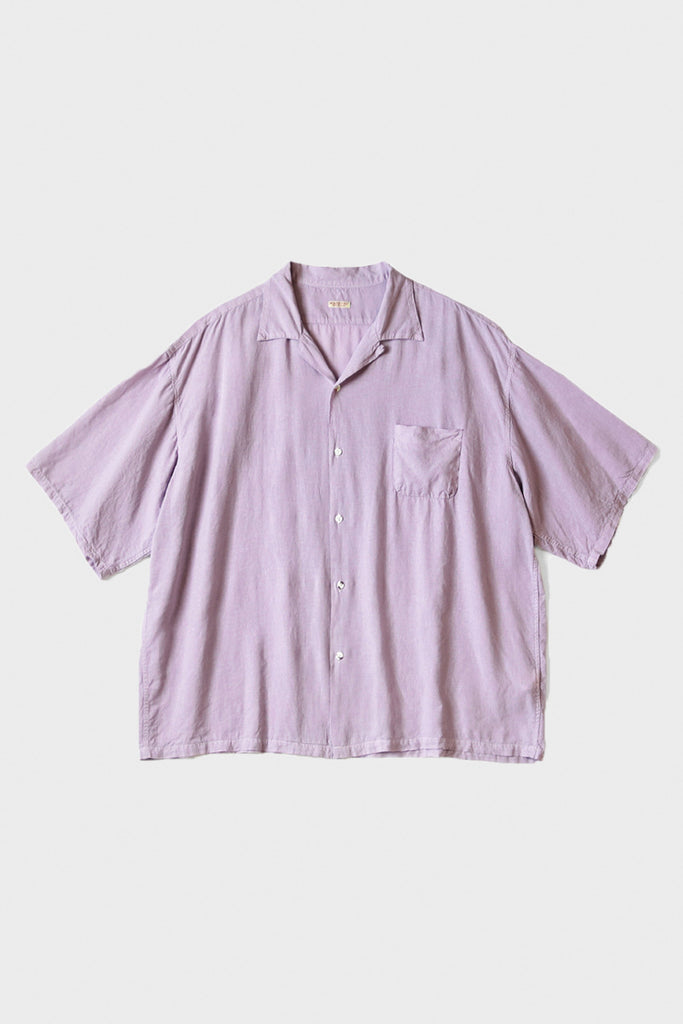 Kapital - Soft Linen Open Collar BIG Shirt - Lavender - Canoe Club