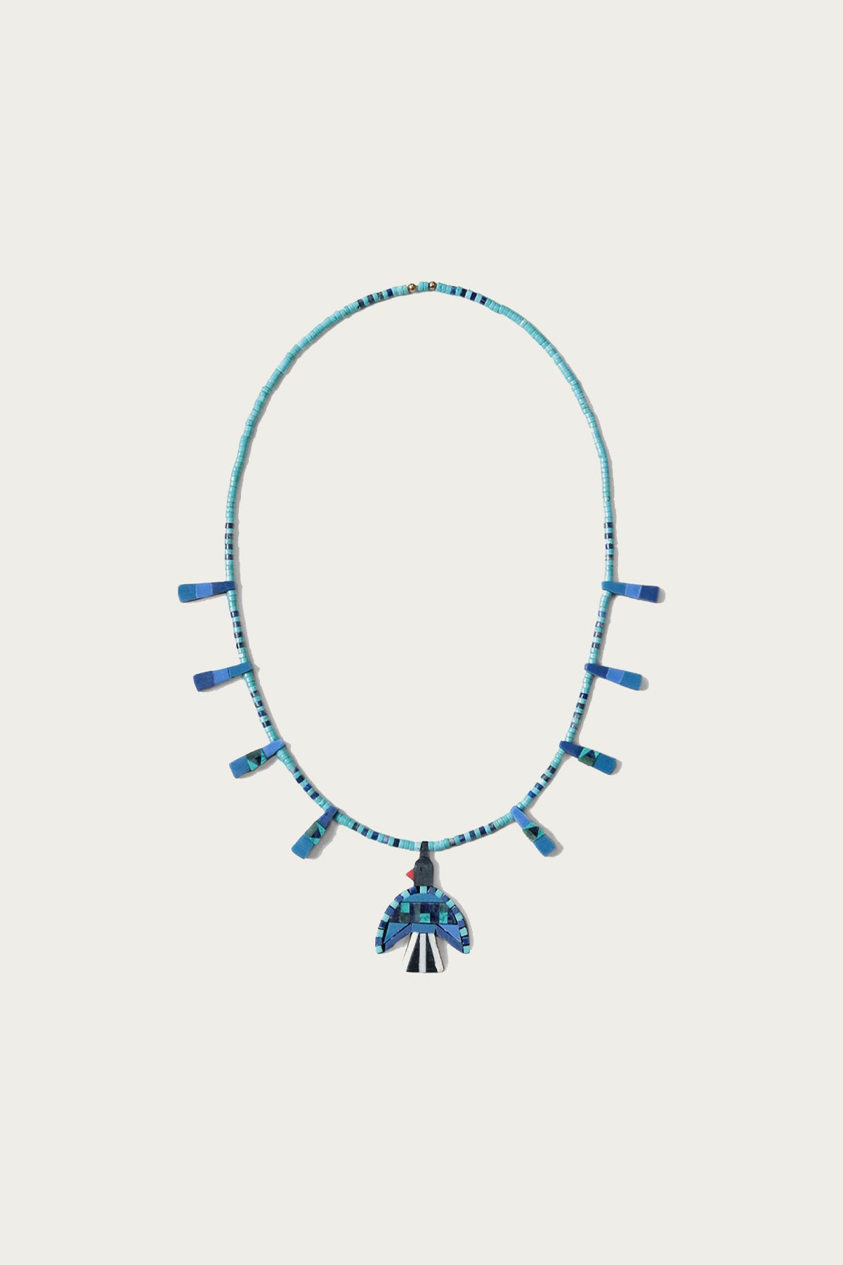 Kapital - KAPITAL Santo Domingo Battery Bird Necklace (MAGPIE) - Turquoise - Canoe Club