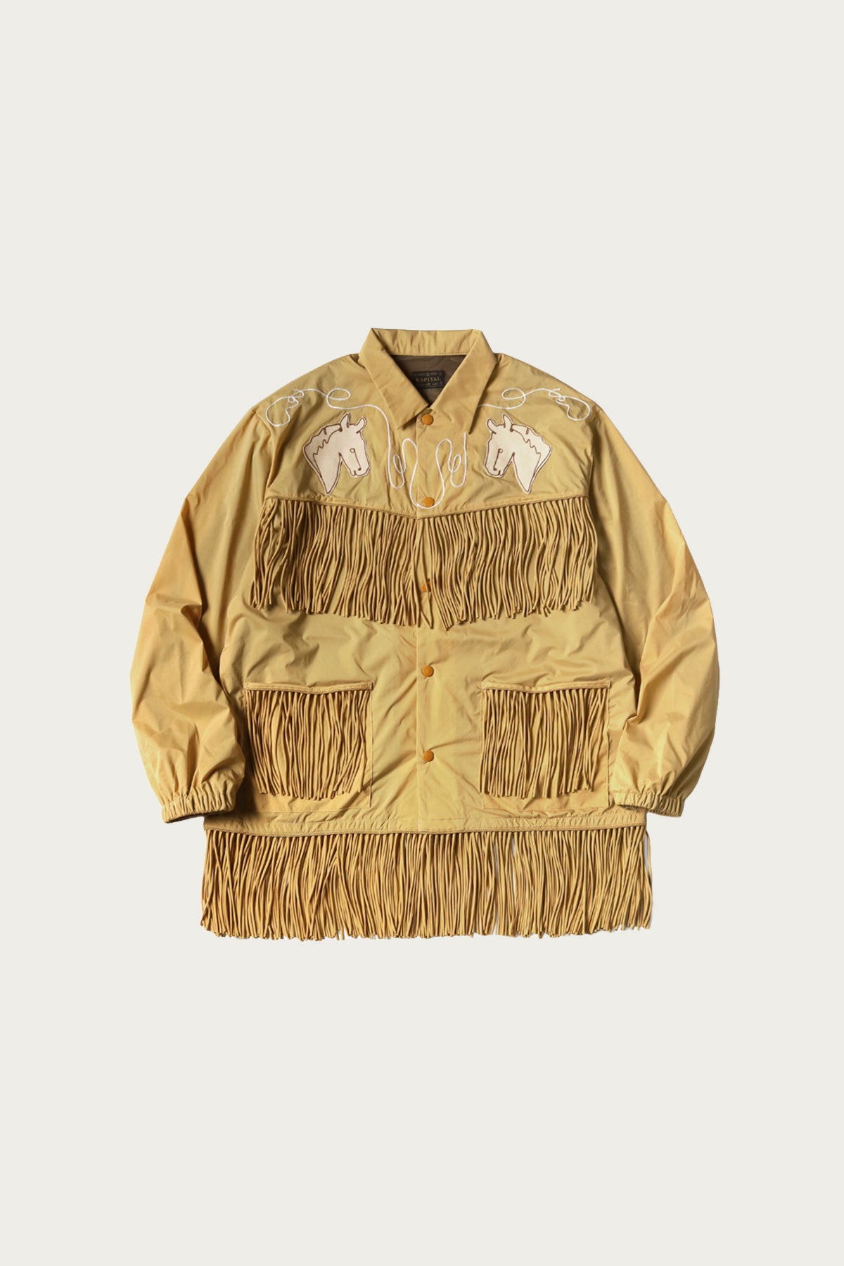 Kapital - Stretch Nylon Fringed Coach JKT - Mustard - Canoe Club