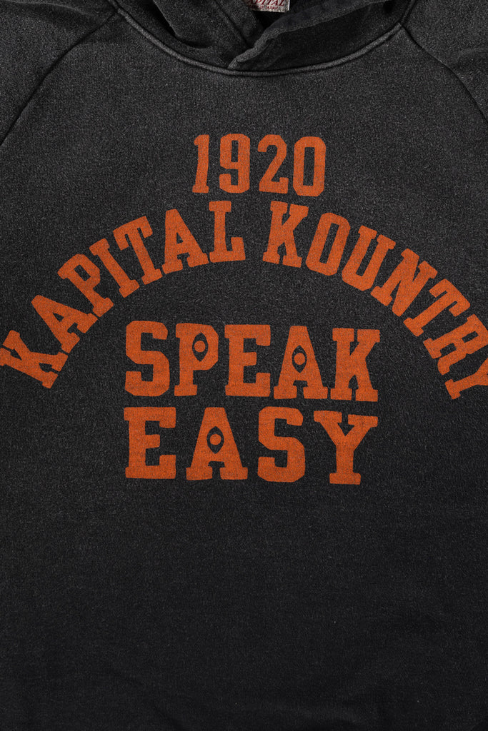 Kapital - SWT Knit Raglan Hoodie (SPEAKEASY College) - Black - Canoe Club