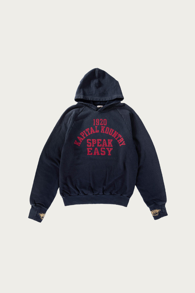 Kapital - SWT Knit Raglan Hoodie (SPEAKEASY College) - Navy - Canoe Club