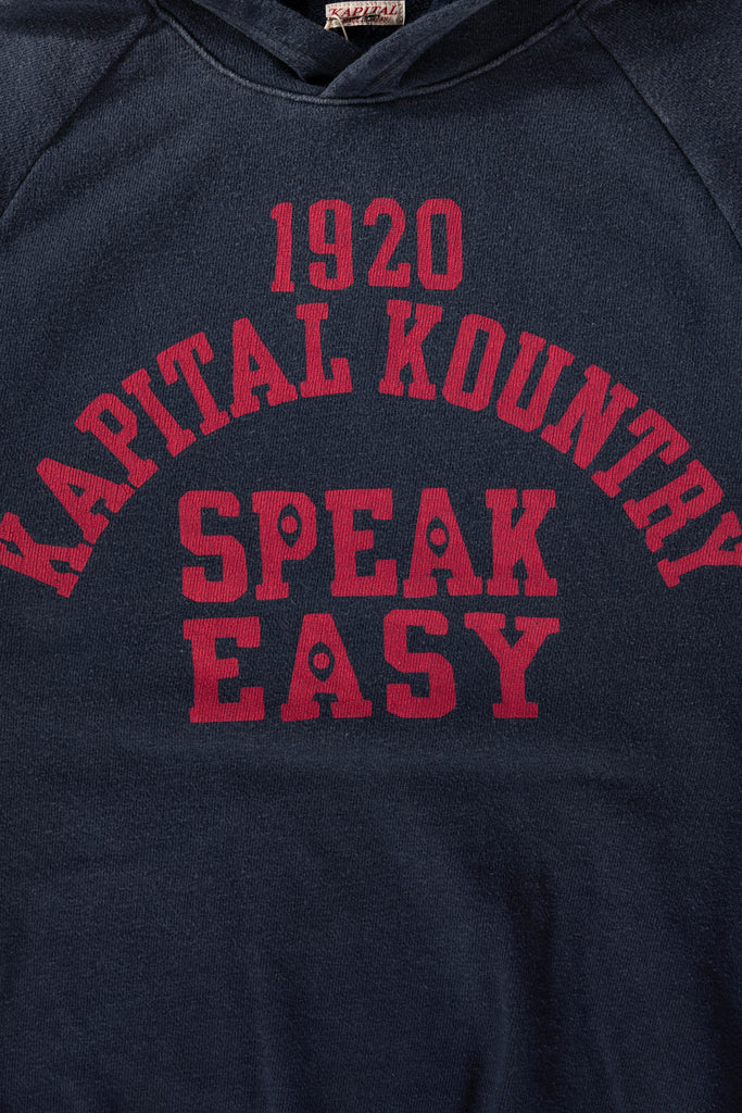 Kapital - SWT Knit Raglan Hoodie (SPEAKEASY College) - Navy - Canoe Club