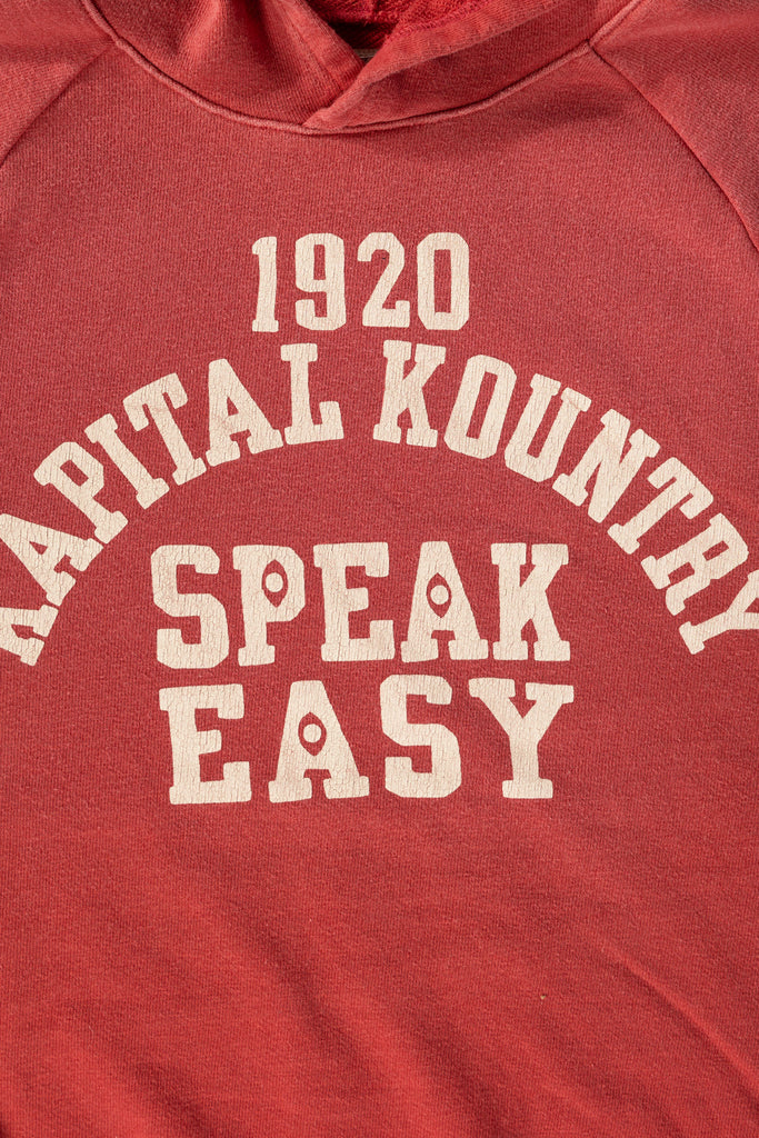 Kapital - SWT Knit Raglan Hoodie (SPEAKEASY College) - Red - Canoe Club