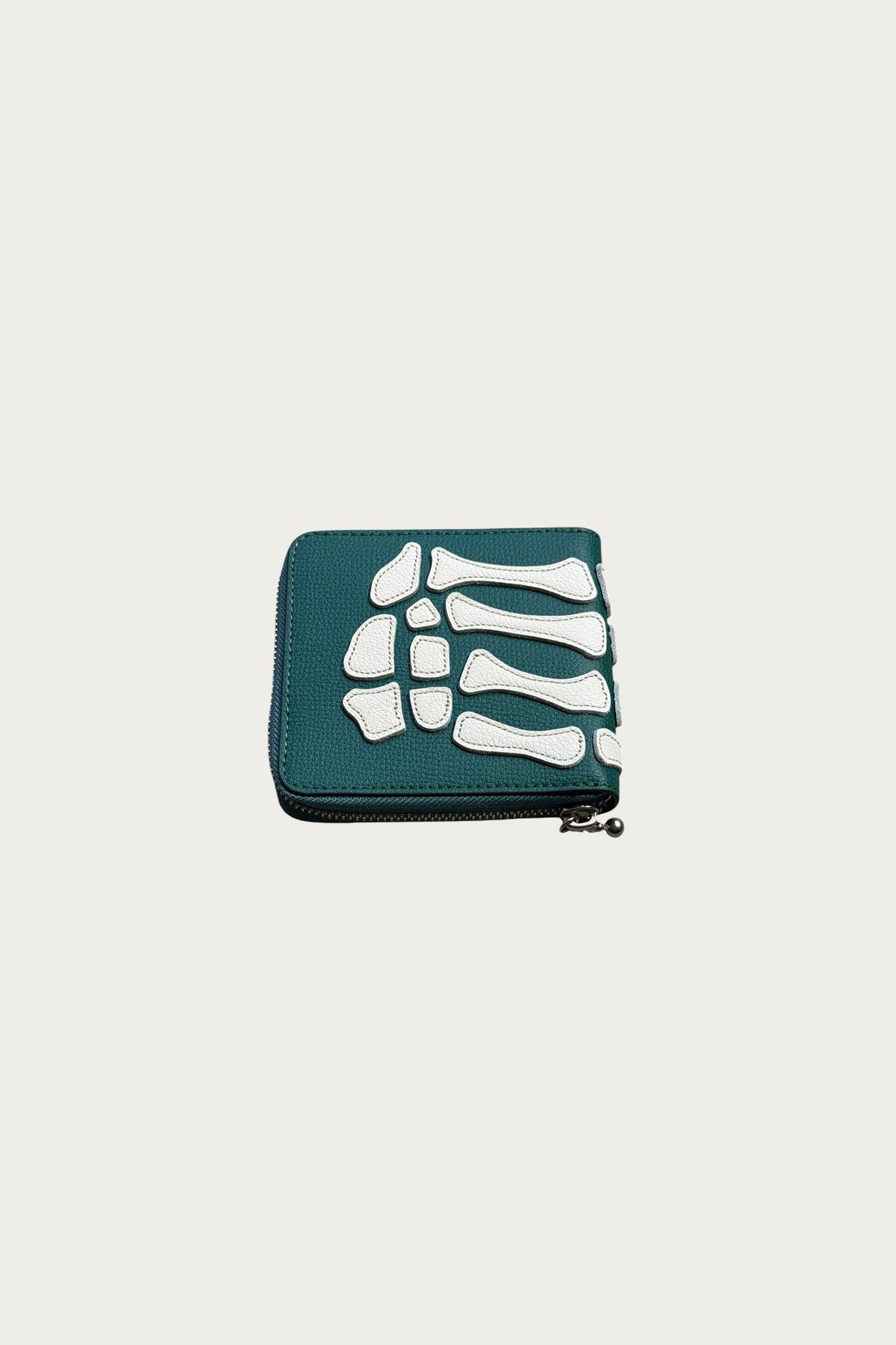 Kapital - THUMB-UP BONE BAND ZIP Wallet - Peacock Green - Canoe Club
