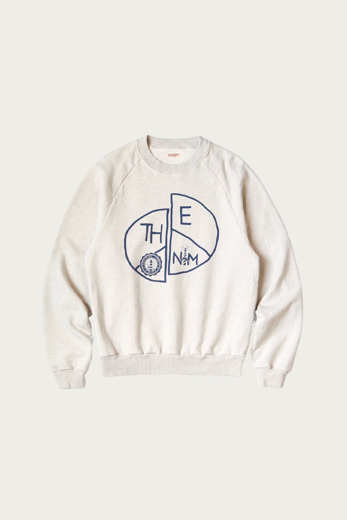 Kapital - TOP SWT Knit Raglan Crew SWT (TH.D.D.PEACE) - Natural - Canoe Club