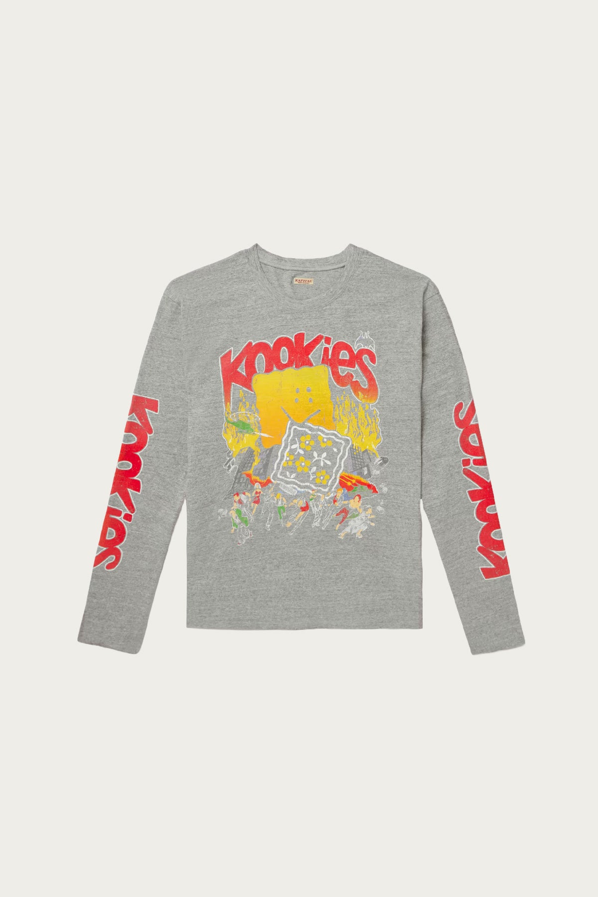 Kapital - TOP Jersey Crew Longs Sleeve T (BUSTER PECKISH BOWY) - Grey - Canoe Club