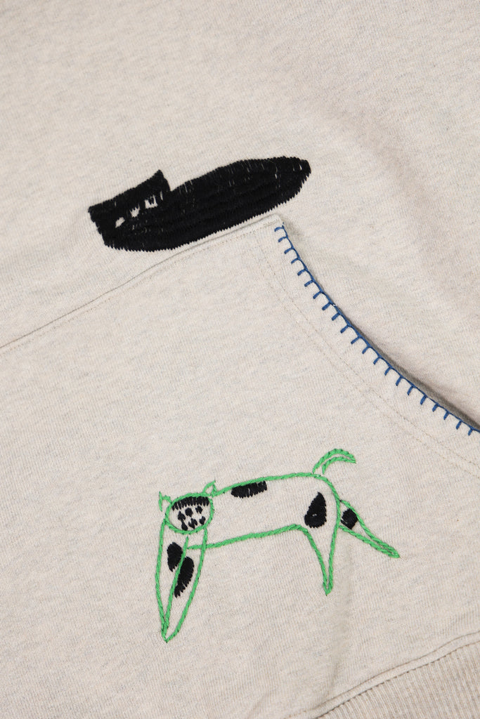 Kapital - TOP SWT Knit Hoodie (BLACK CAT) - Natural - Canoe Club