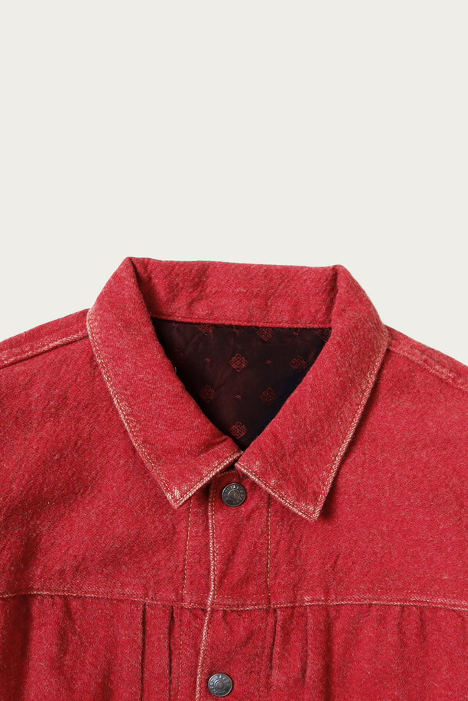 Kapital - Twill Aging-Wool 1st JKT - Faded Red - Canoe Club