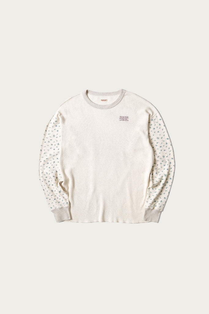 Kapital - Waffle Jersey Calico Print 2TONES Long Sleeve T (KAPITAL Embroidery) - Blue - Canoe Club