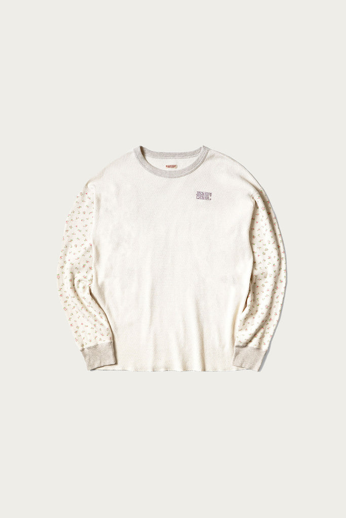 Kapital - Waffle Jersey Calico Print 2TONES Long Sleeve T (KAPITAL Embroidery) - Pink - Canoe Club