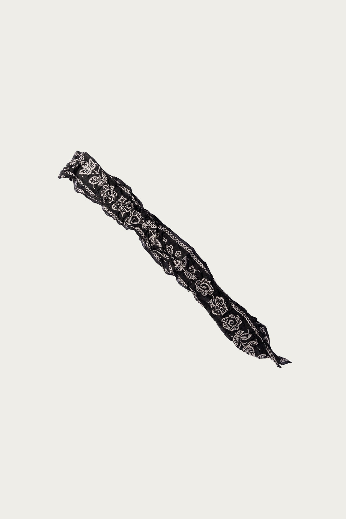Kapital - WASHER Silk MOGA Scarf (ESCARGOT FLOWER) - Black - Canoe Club