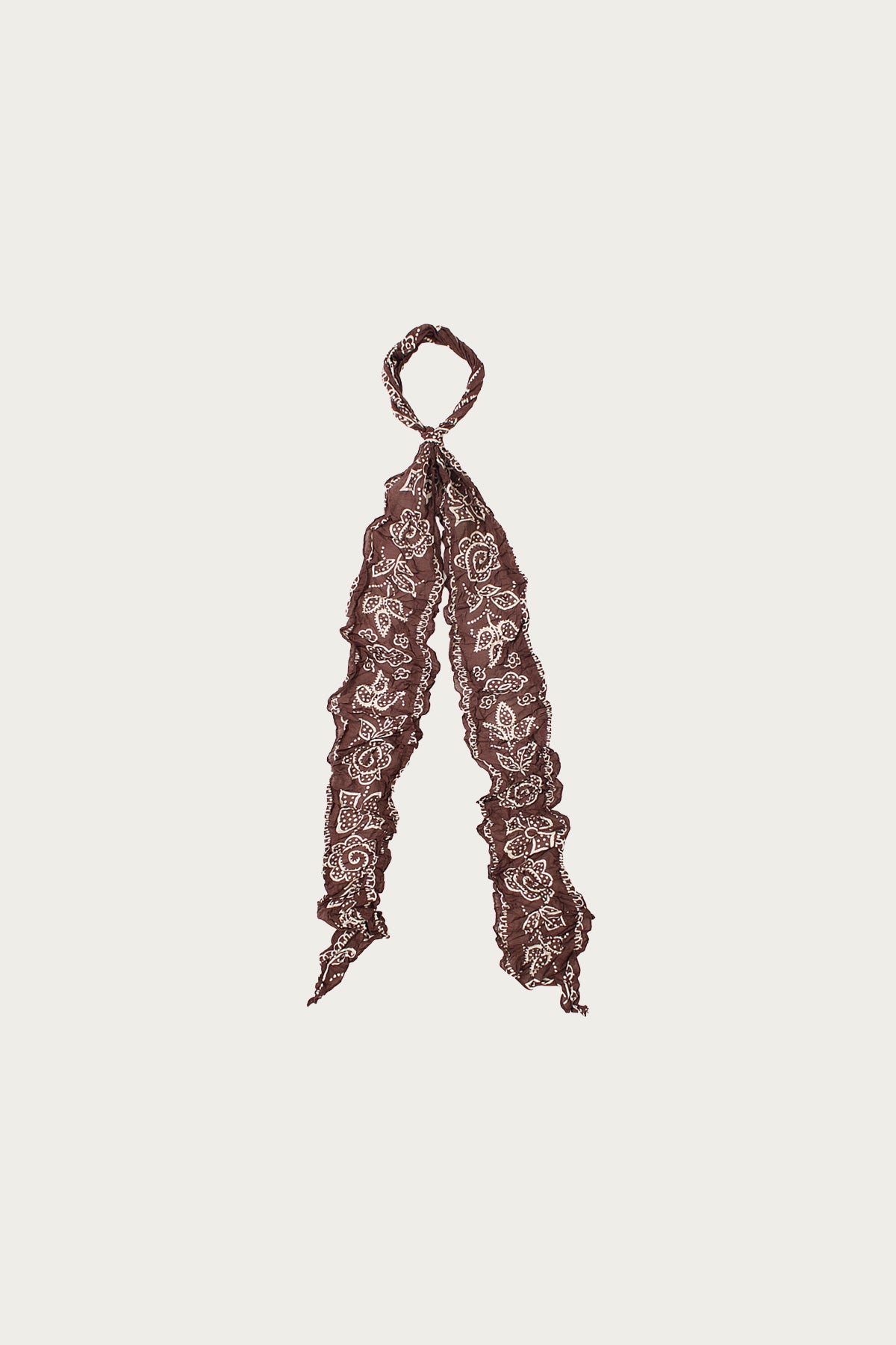 Kapital - WASHER Silk MOGA Scarf (ESCARGOT FLOWER) - Brown - Canoe Club