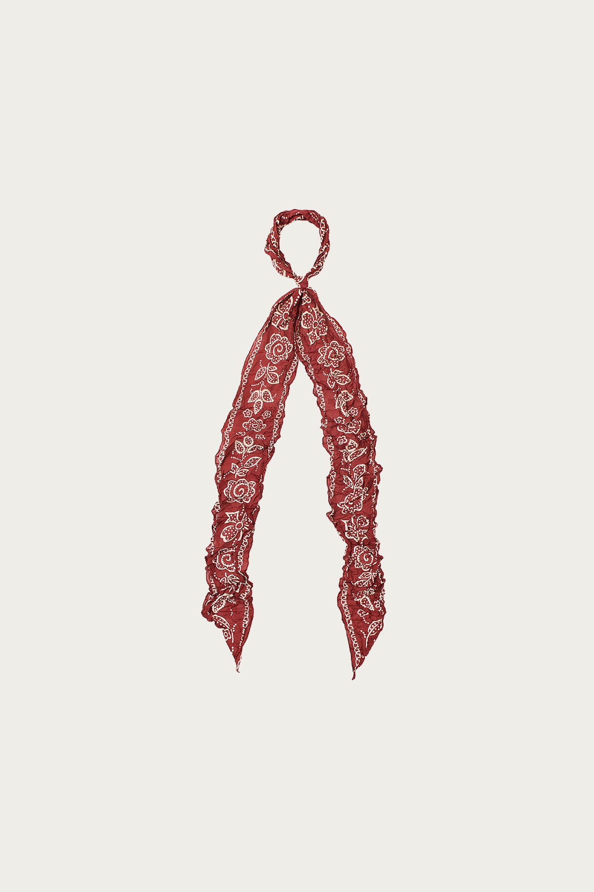 Kapital - WASHER Silk MOGA Scarf (ESCARGOT FLOWER) - Burgundy - Canoe Club