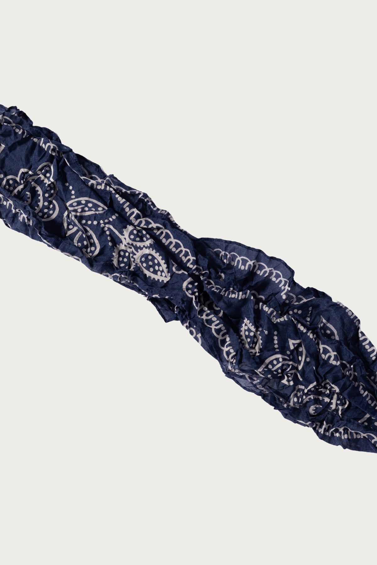 Kapital - WASHER Silk MOGA Scarf (ESCARGOT FLOWER) - Navy - Canoe Club