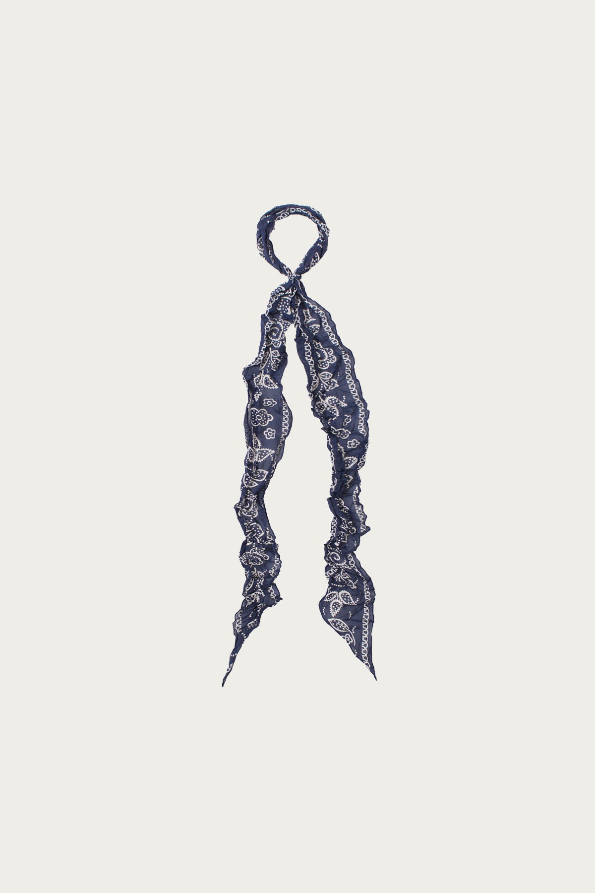 Kapital - WASHER Silk MOGA Scarf (ESCARGOT FLOWER) - Navy - Canoe Club
