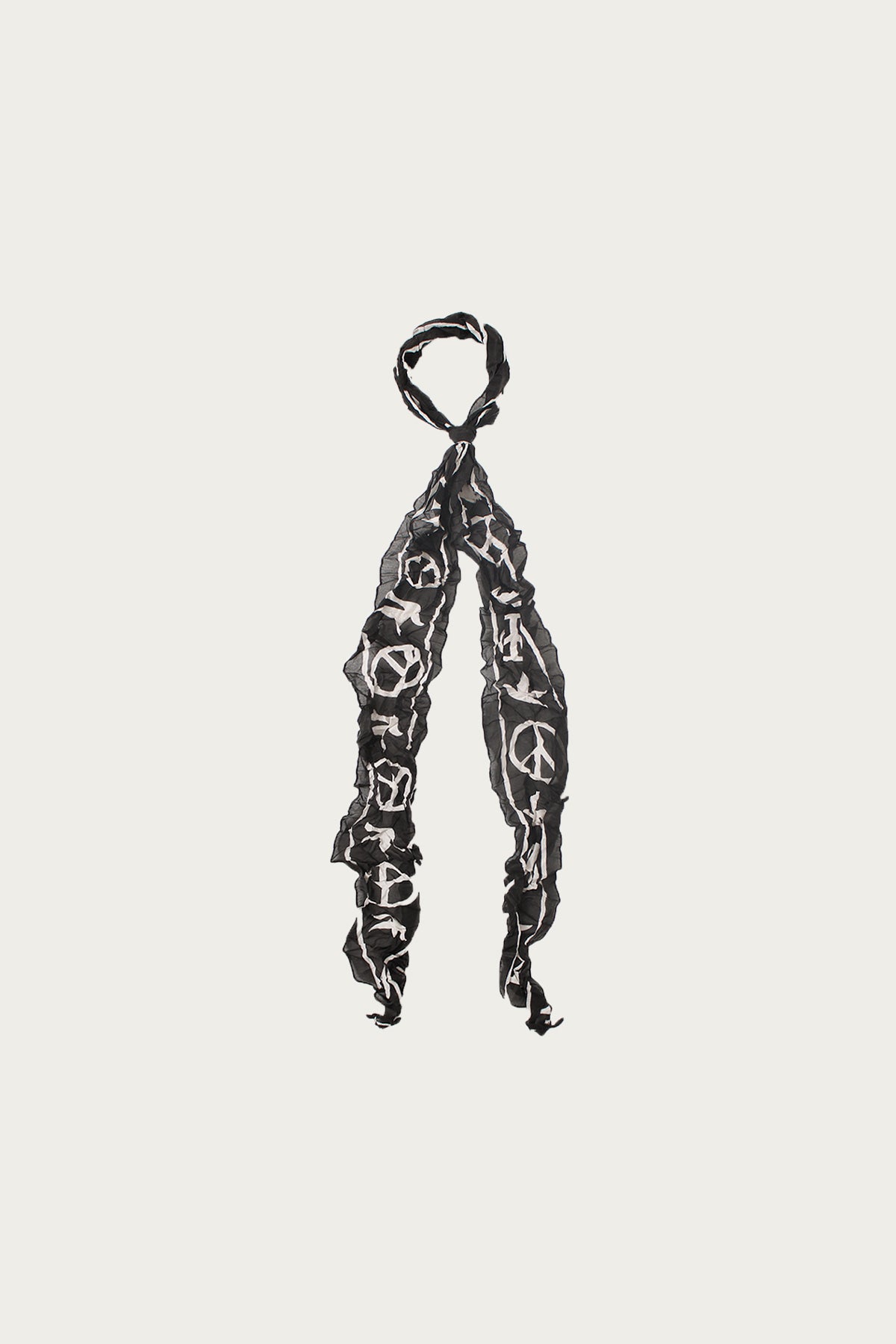 Kapital - WASHER Silk MOGA Scarf (LIVE PEACE) - Black - Canoe Club