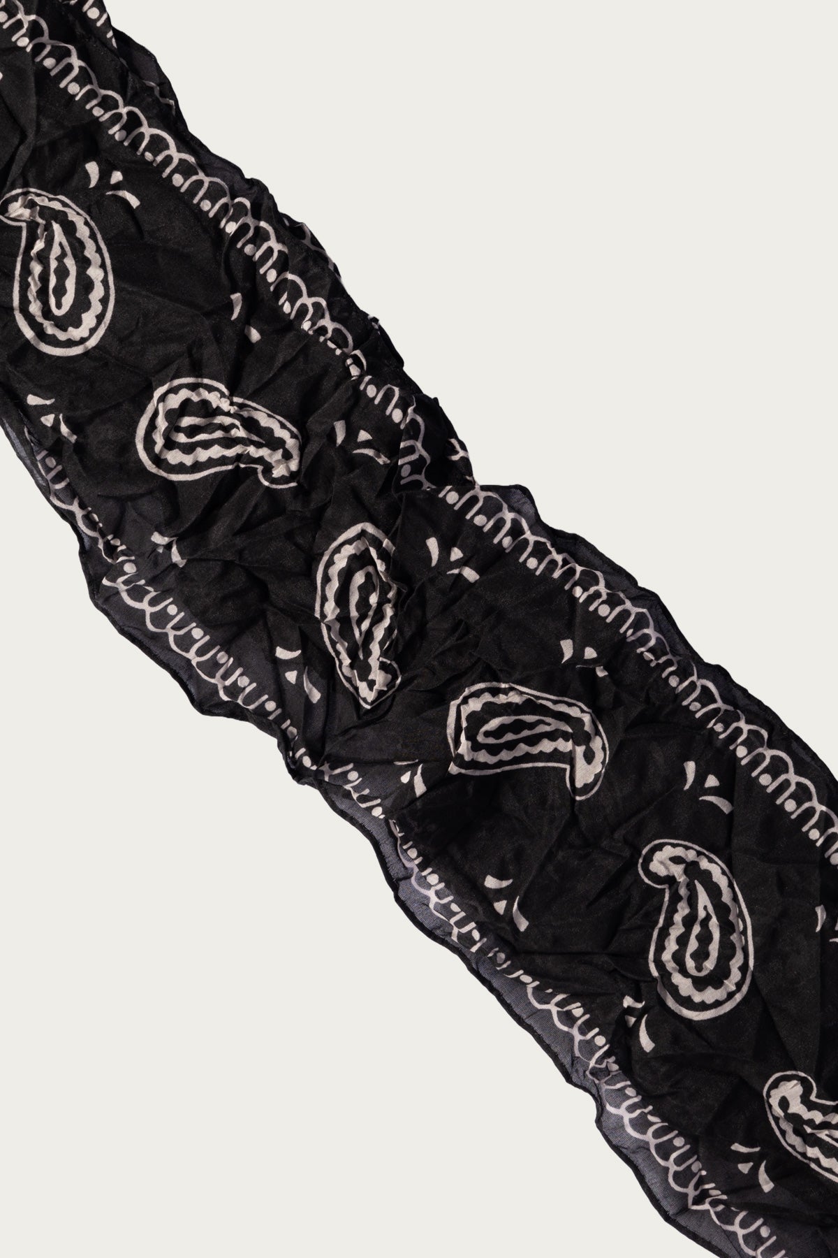 Kapital - WASHER Silk MOGA Scarf (PAISLEY) - Black - Canoe Club