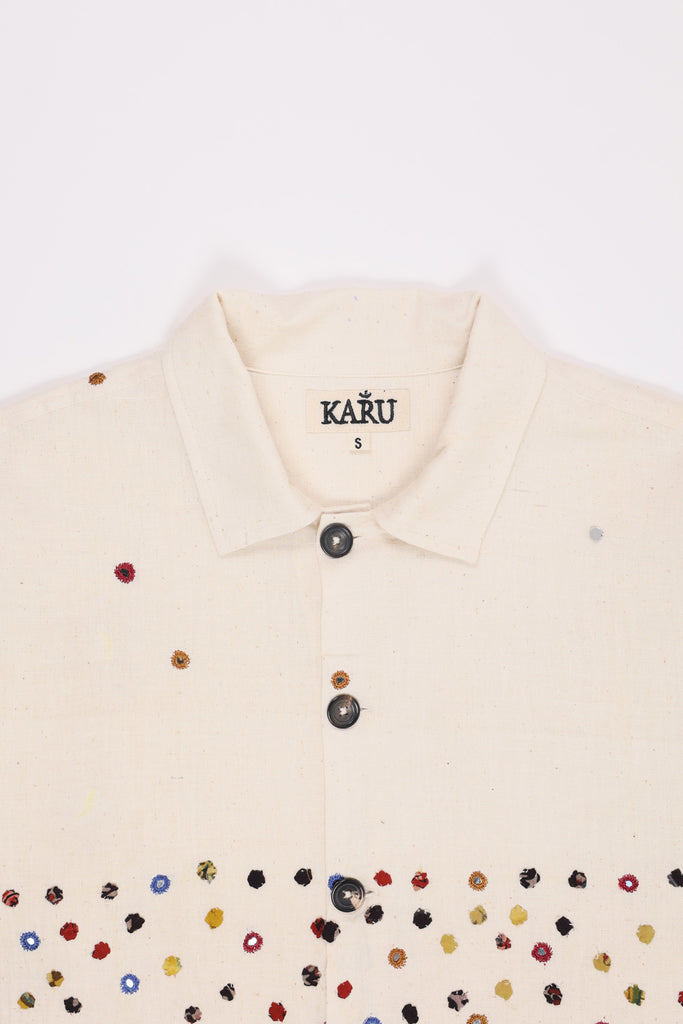 Karu Research - Cropped Jacket - Mirror and Cloth Circles with Fringe - Canoe Club