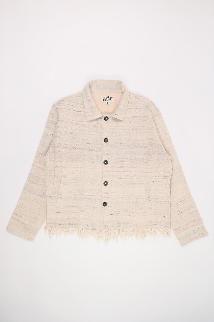 Karu Research - Cropped Jacket - Textured Wrinkly Weave with Fringe - Canoe Club
