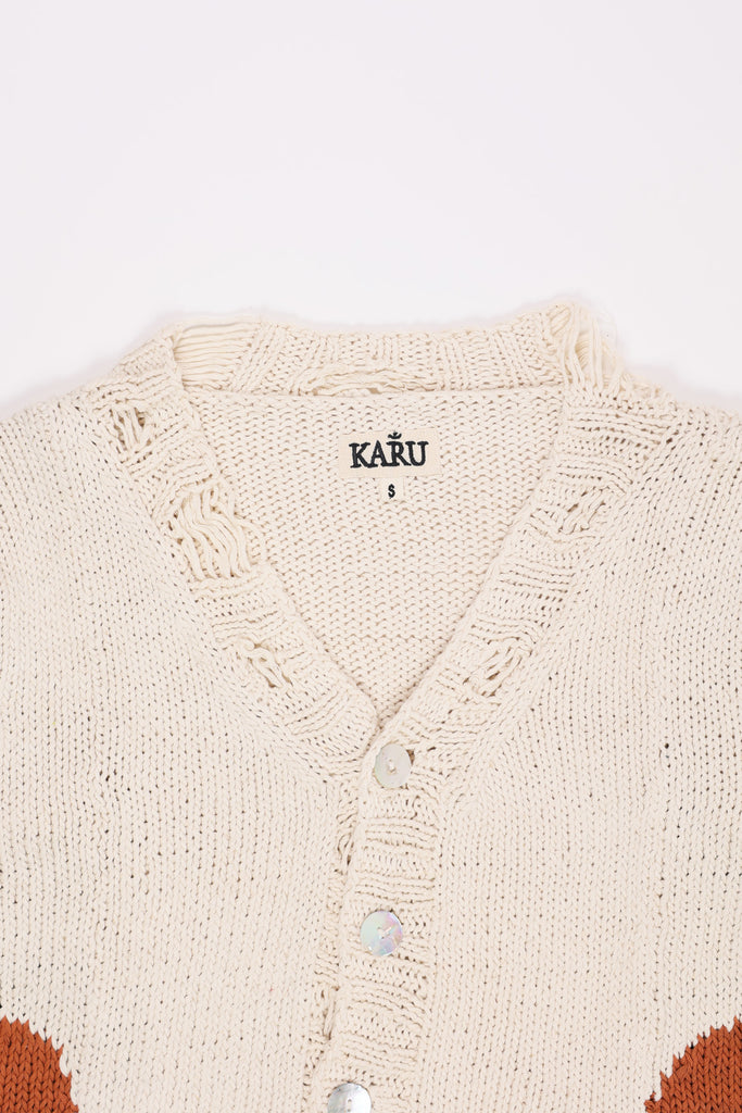 Karu Research - Hand Knit Cardigan - Intarsia Cardigan Naturally Dyed - Canoe Club