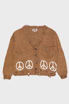 Karu Research - Hand Knit Cardigan - Peace Intarsia Naturally Dyed - Canoe Club