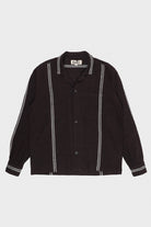 Karu Research - Longsleeve Camp Shirt - Brown/White Jacquard Weave - Canoe Club