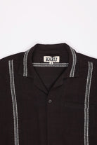 Karu Research - Longsleeve Camp Shirt - Brown/White Jacquard Weave - Canoe Club