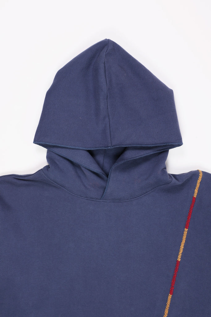 Karu Research - Rabari Stitch Hoodie - Blue/Red/Yellow - Canoe Club