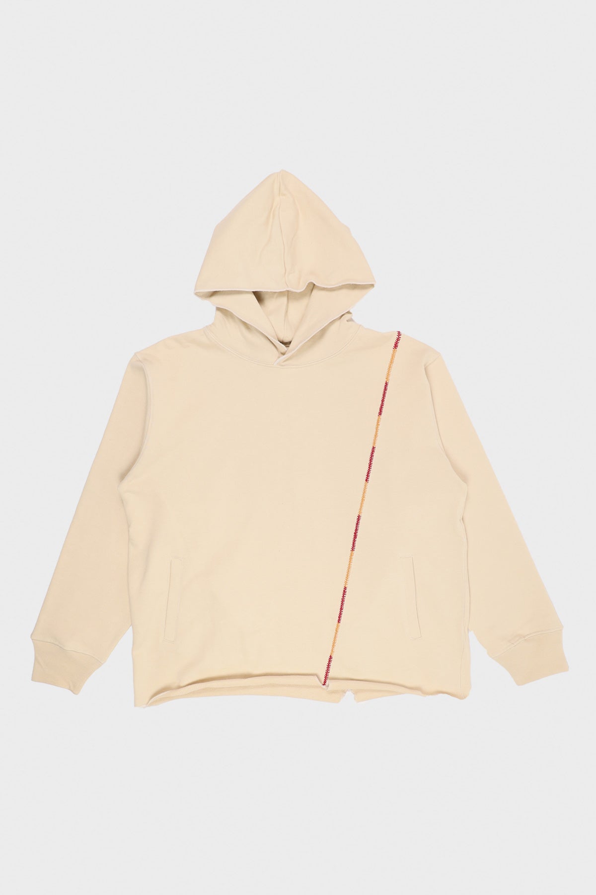 Karu Research - Rabari Stitch Hoodie - Ecru/Red/Yellow - Canoe Club
