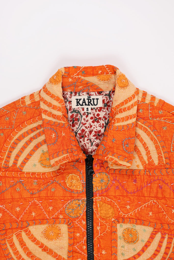 Karu Research - Zip Work Jacket - Rangoli Patchwork Quilt - Canoe Club