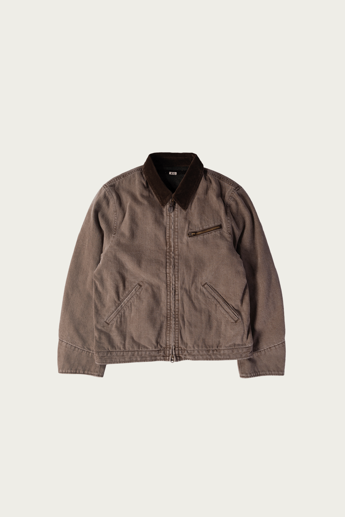 Khoki - Faded Denim Zip-Jacket - Brown - Canoe Club