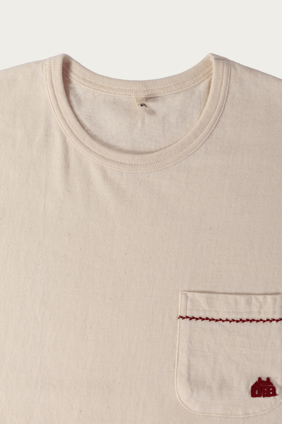 Khoki - Hand-Embroidered Longsleeve T-Shirt - Oatmeal - Canoe Club