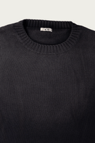 Khoki - Vintage-Effect Cotton Knit Pullover - Black - Canoe Club