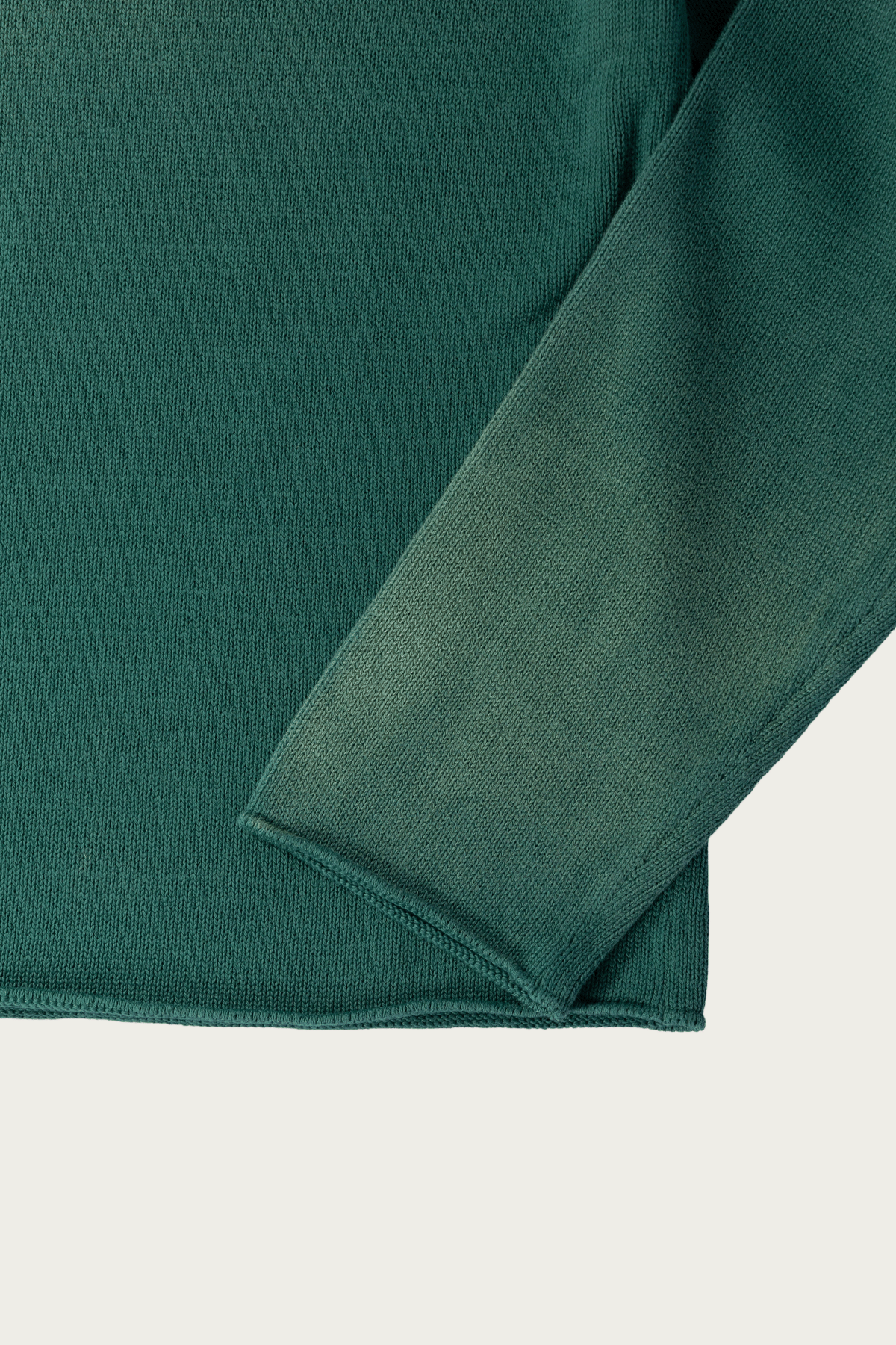 Khoki - Vintage-Effect Cotton Knit Pullover - Green - Canoe Club
