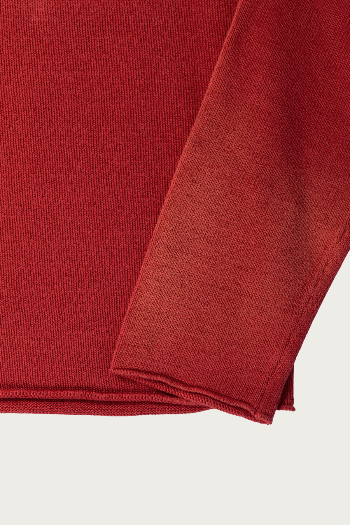 Khoki - Vintage-Effect Cotton Knit Pullover - Red - Canoe Club